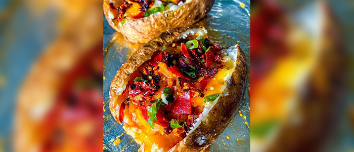 Baked Potato With Cheese & Onion 